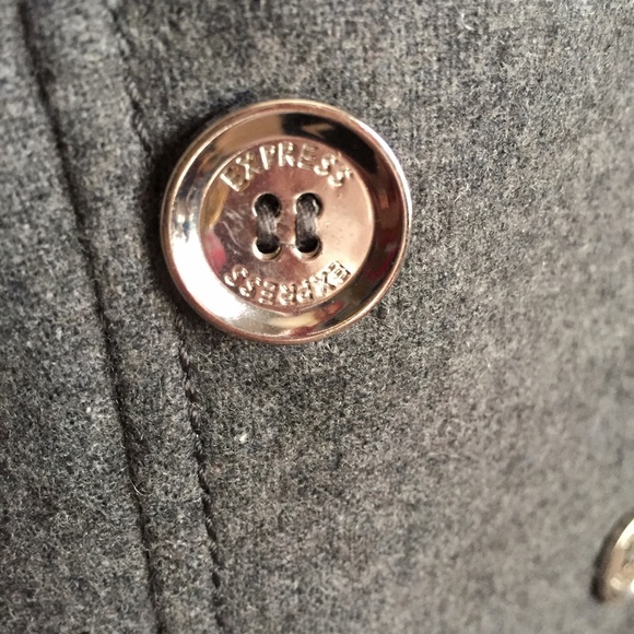 Express Gray Ruffled Bottom Wool Jacket - Picture 4 of 8